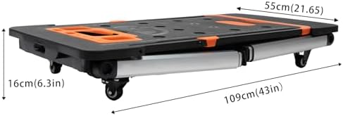 7-in-1 Multifunctional Work Platform, Folding Scaffold Workbench Utility Cart Lockable Mobile Repair Table Adjustable Height Loading Platform for Home Auto Repair Woodworking Construction Moving