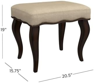 Hillsdale Hamilton Wood and Upholstered Backless Vanity Stool for Makeup Room...