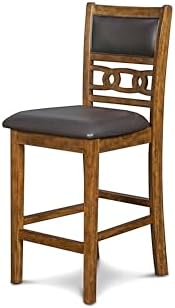New Classic Furniture Gia 3-Piece Drop Leaf Counter Table Set with 2 Chairs, ...