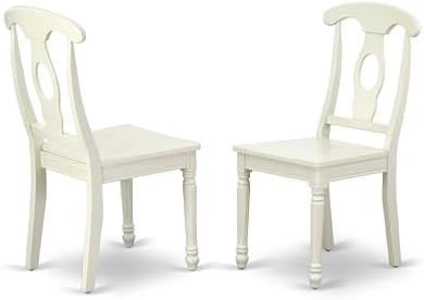 East West Furniture ANKE3-LWH-W 3 Piece Dining Room Table Set Contains a Roun...