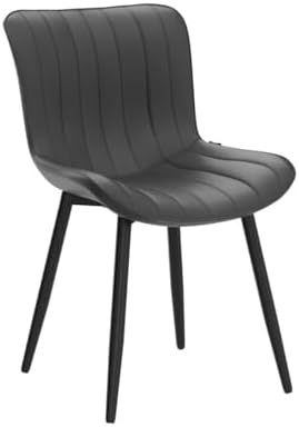 YOUNUOKE Dining Chairs Set of 2 Mid-Century Modern Kitchen Chair Black | Faux...
