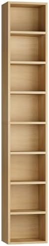 FOTOSOK Bookshelf Bookcase 8-Tier Narrow Bookshelf Tall CD Media Tower Rack