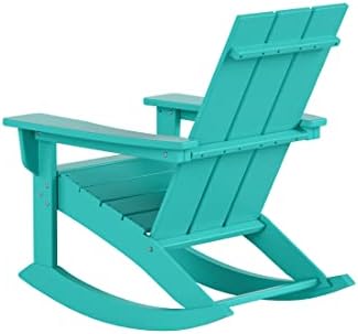 HDPE Shoreside Modern Rocking Poly Adirondack Chair (Set of 4),Turquoise