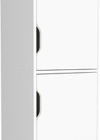 17.7" D*13.6" W*59.3" H Corner Freestanding Kitchen Pantry with 2 Shelves, 2 Single Doors, Rectangular Wood Storage Cabinet, Modern Minimalist, for Living Room, Dining Room, White