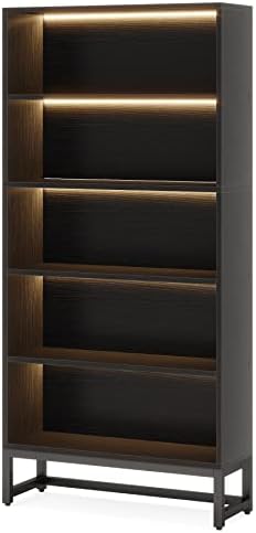 Tribesigns Tall Bookcase Black Bookshelf, 70.8” Large Bookcases Organizer wit...