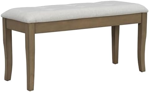 Merax 6-Piece Farmhouse Dining Table Set with Bench and Upholstered Chairs, R...