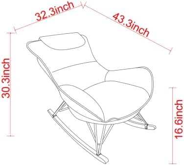 Single Rocking Chair with Ottoman for Adult, Accent Armchair for Balcony Loun...