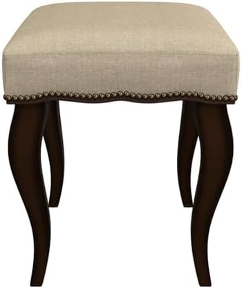 Hillsdale Hamilton Wood and Upholstered Backless Vanity Stool for Makeup Room...