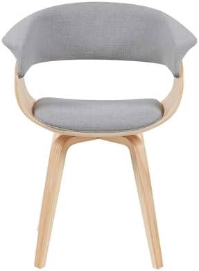 Armen Living Summer Mid-Century Upholstered Dining Chair in Grey and Patterne...