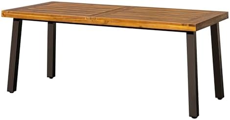 Devoko 6 Person Acacia Wood Dining Table for Kitchen,Natural