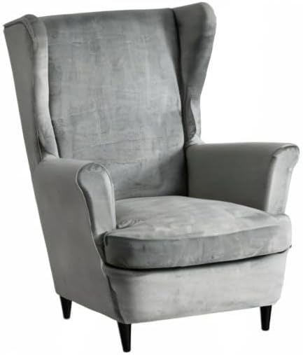 HAOYONG Velvet Wingback Armchair Covers 2-Piece Elastic Stretch Wingback Chai...
