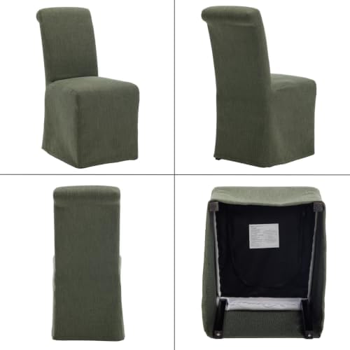chairus Slipcovered Upholstered Parsons Dining Chairs Set of 2, Green
