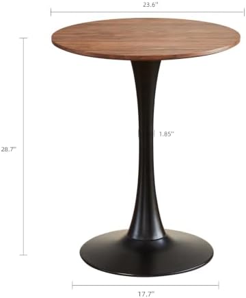 Round Dining Table, 24" Tulip Table (Faux Walnut)