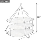 Looca 3-Tier Folded Mesh Clothes Hanging Dryer Sweater Drying Rack 30.3" L * 24.5" W*30.7" H