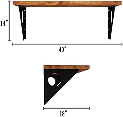 Industrial Rustic Wall-Mounted Table, Dining Table Desk, Pine Wood Wall-Mount...