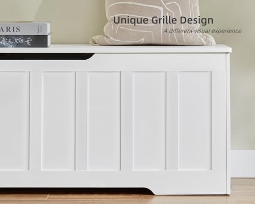 VANKILEY 51.2" Storage Chest Extra Large,Wooden Storage Bench,White | Ch...