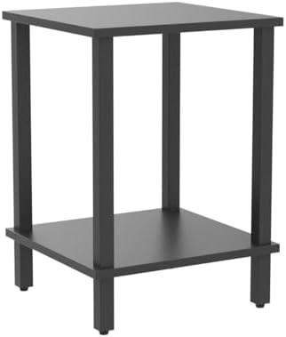 TUTOTAK End Table, Set of 2, Side Table, Nightstand, 2-Tier Storage Shelf