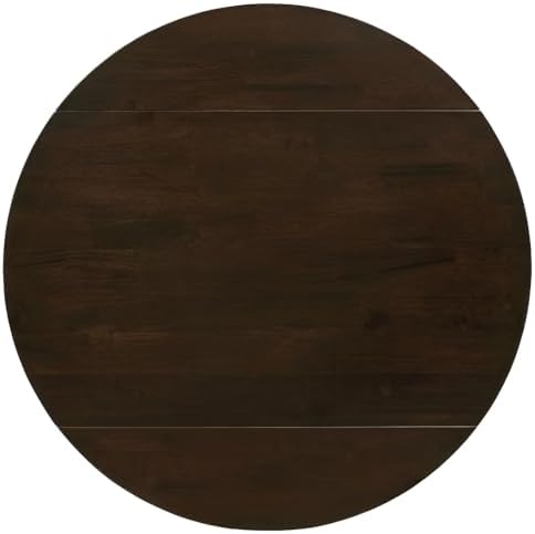 CARTESIAN 3-Piece Round Drop Leaf Dining Set, Cappuccino Table with Ladder Ba...