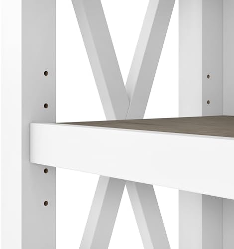 Bush Home Tall 5 Shelf Bookcase for Living Room or Home Office, Large Bookshe...