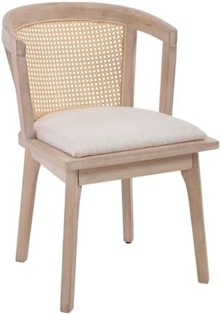 Kmax Modern Rattan Dining Chair Set of 6 Farmhouse Semi Barrel Dining Room Ch...