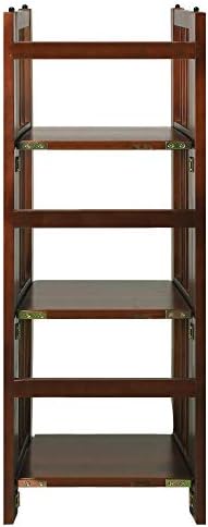 Casual Home Narrow 3-Shelf Folding Bookcase, 14" Wide, Walnut