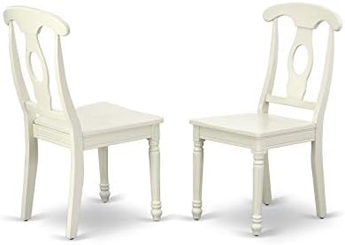 East West Furniture ANKE3-LWH-W 3 Piece Dining Room Table Set Contains a Roun...