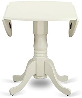 East West Furniture DLBO3-WHI-W 3 Piece Dining Room Table Set Contains a Roun...