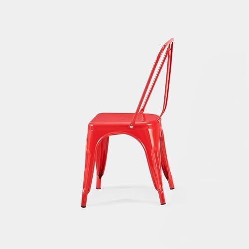 AC Pacific 18 Inch Seat Height Industrial Metal Dining Chairs, Stackable Kitc...