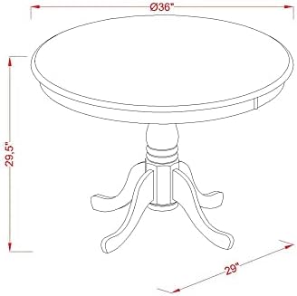 East West Furniture ANBO3-LWH-LC 3 Piece Modern Dining Table Set Contains a R...