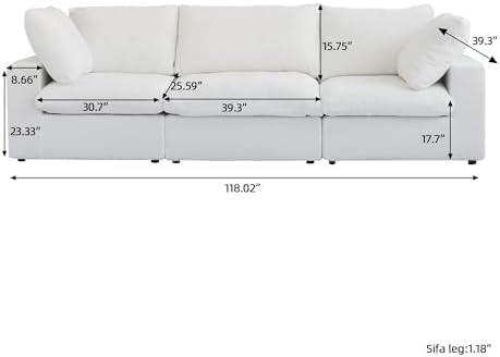 JACH Modular Sectional Sofas for Living Room, Deep 3-Seats Convertible Couch,...
