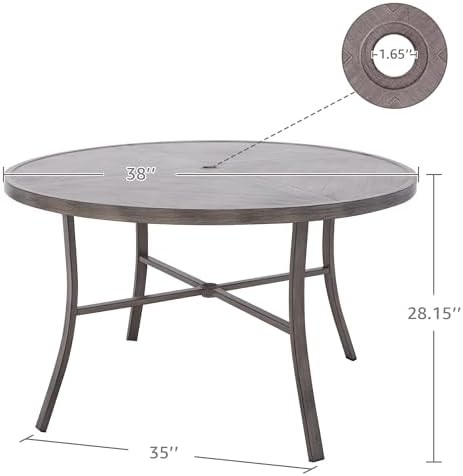 NATURAL EXPRESSIONS 5-Piece Patio Dining Set,4 Swivel Rockers & Round Table