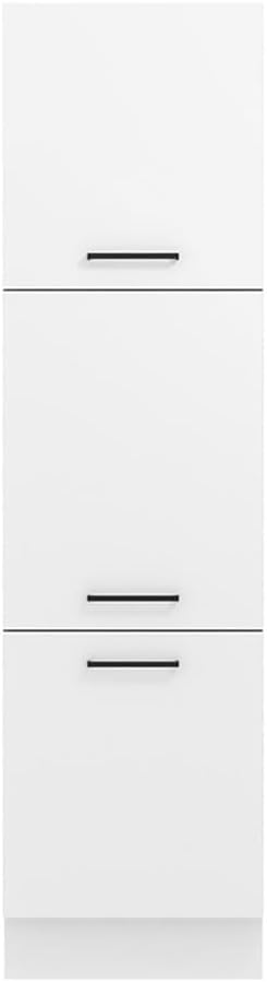 Madesa Hazel 3 Door Pantry Kitchen Storage Cabinet with 5 Compartments 89 Inch Tall Wooden Organization Unit - White
