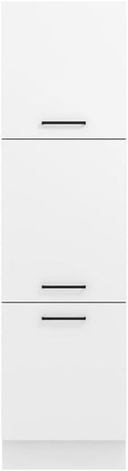 Madesa Hazel 3 Door Pantry Kitchen Storage Cabinet with 5 Compartments 89 Inch Tall Wooden Organization Unit - White