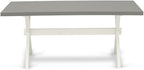 East West Furniture X097MZ015-9 9 Piece Dining Room Furniture Set Includes a Rectangle Dining Table with X-Legs and 8 Baby Blue Linen Fabric Parsons Chairs, 40x72 Inch, Multi-Color