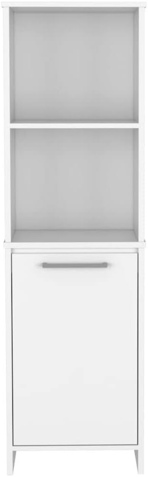 59" H Kitchen Pantry Storage Cabinet with 1 Door and 2 Shelves, Wooden H...