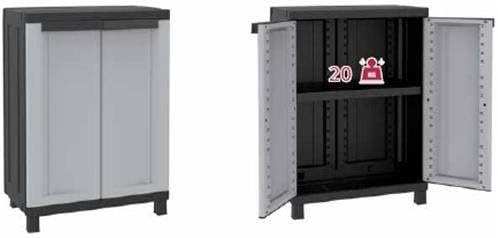 Terry 1002709 Wardrobe Low Plastic, Grey/Black