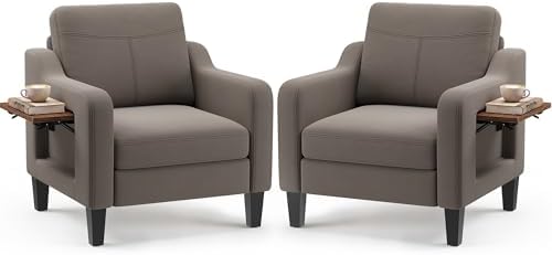 Accent Chairs Set of 2 for Living Room, Mid-Century Upholstered Armchair with...