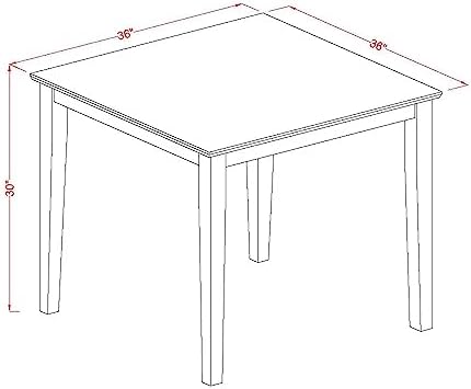 East West Furniture OXAB5-AWA-05 5 Piece Kitchen Table Set for Small Spaces I...