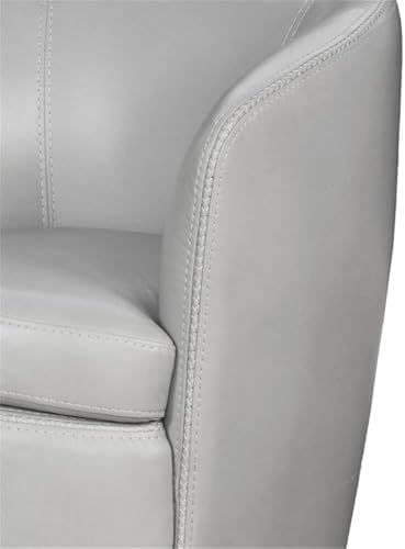 Pemberly Set of 2 Steamboat Ice All Italian Leather Swivel Club Chair