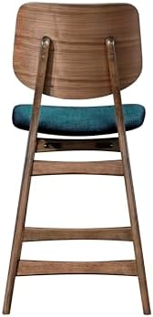 New Classic Furniture Oscar 5-Piece Wood Counter Table Set in Teal