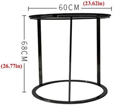 Telephone Table, Black Glass End Table Stainless Steel Frame Living Room Sofa...