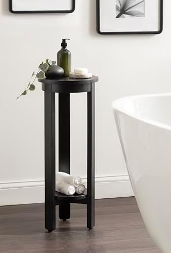 Kate and Laurel Foxford Modern Tiered Round Drink Table, 12 x 12 x 30, Black,...