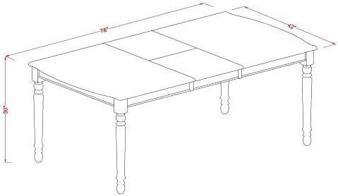 East West Furniture LGAV5-LWH-W 5 Piece Modern Dining Table Set Includes a Rectangle Wooden Table with Butterfly Leaf and 4 Dining Chairs, 42x84 Inch, Linen White