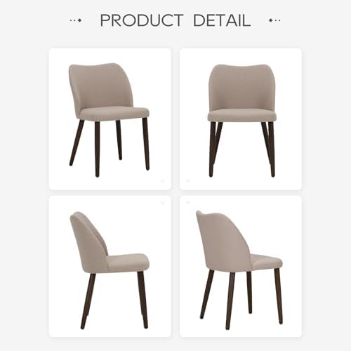 COLAMY Upholstered Dining Chairs Set of 6, Modern Fabric Dining Room Kitchen ...