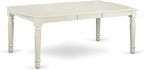 East West Furniture DODA9-LWH-W 9 Piece Dining Room Table Set Includes a Rectangle Kitchen Table with Butterfly Leaf and 8 Dining Chairs, 42x78 Inch, Linen White