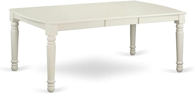East West Furniture DODA9-LWH-W 9 Piece Dining Room Table Set Includes a Rectangle Kitchen Table with Butterfly Leaf and 8 Dining Chairs, 42x78 Inch, Linen White