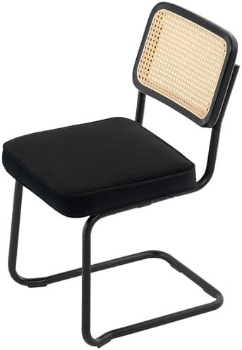 VEVOR Rattan Dining Chairs Set of 2, Mid Century Modern Dining Chair, Upholst...