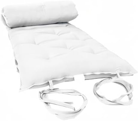 D&D Futon Furniture White Full Size Traditional Japanese Floor Futon Mattresses, Foldable Cushion Mats, Yoga, Meditaion 54" Wide X 80" Long