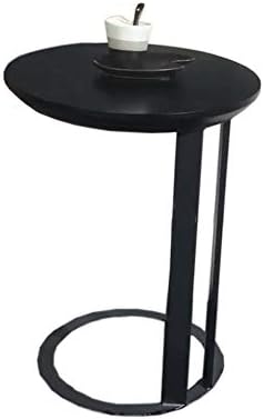 Telephone Table, Black Solid Wood Side Table,Living Room Sofa Side Table,Roun...