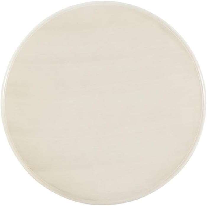 Pemberly Row Round Wood Accent Table, Cream Finish, 26 in Height, Pedestal Ba...
